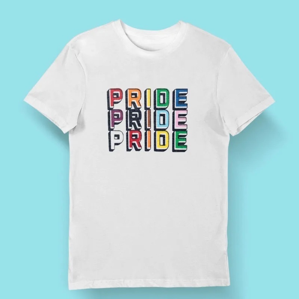 Target Pride Rainbow Graphic Tee White Short Sleeve Shirt Size Medium Unisex